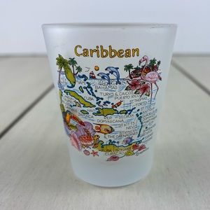 CARIBBEAN Islands Frosted SHOT GLASS